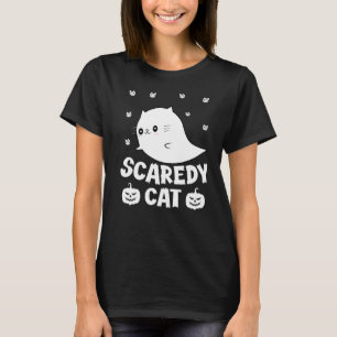 Angstkatze Halloween-Kostüm Grusel Geist Kätzchen  T-Shirt