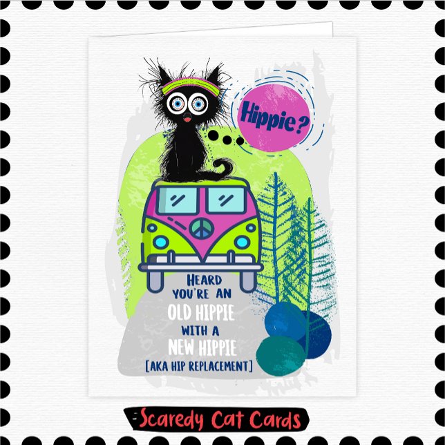 Angstkatze "Hippie" Gute Besserung Karte (Von Creator hochgeladen)