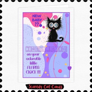 Angstkatze Neues Baby Karte