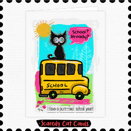 Angstkatze Neues Schuljahr Karte