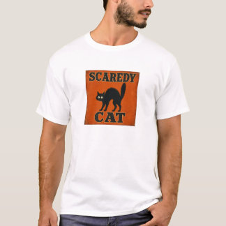 Angstkatze Schwarze Katze Halloween-Design T-Shirt