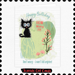 Angstkatze "Wie viele" Geburtstag Karte