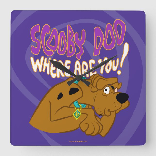 ängstlich Scooby-Doo Quadratische Wanduhr (Vorderseite)