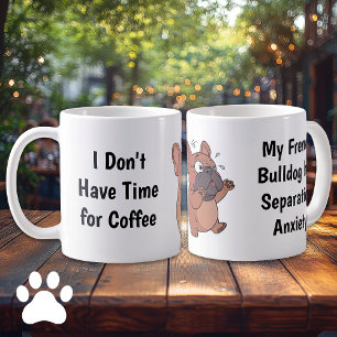 Ängstliche Französische Bulldogge Cartoon Kaffeeta Kaffeetasse