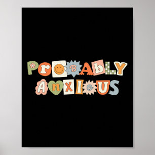 Ängstliche Retro Groovy Bewusstsein für psychische Poster