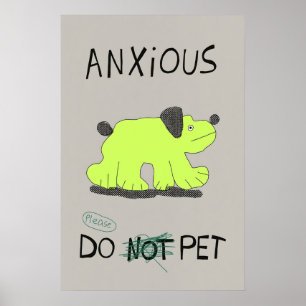 Ängstlicher Hund Japanischer Abstrakter Bauhaus Fo Poster