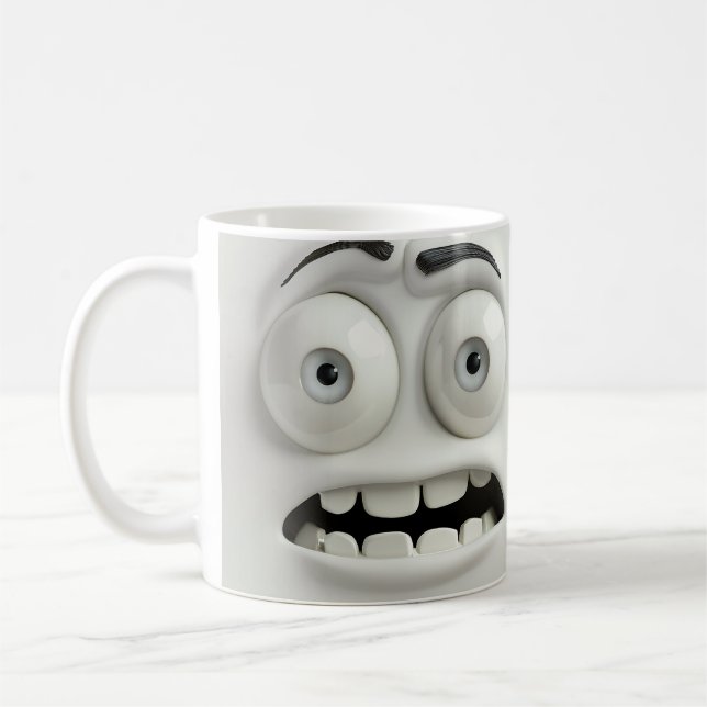 Ängstliches sarkastisches Gesicht 3D-Mug-Wrap Kaffeetasse (Links)