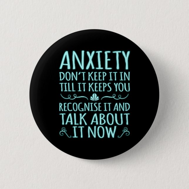 Ängstlichkeit Gespräche darüber Ptsd Awareness Rib Button (Vorderseite)