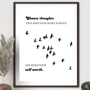 Angstlinderung Wandkunst   beruhigende Gedanken Zi Poster