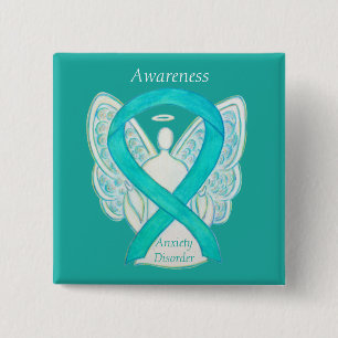 Angststörung Bewusstsein Angel Aquamarines Button