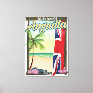 Anguilla Britisches Territorium Reiseplakat Leinwanddruck