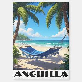 Anguilla Caribbean Beach Hammock Magnet