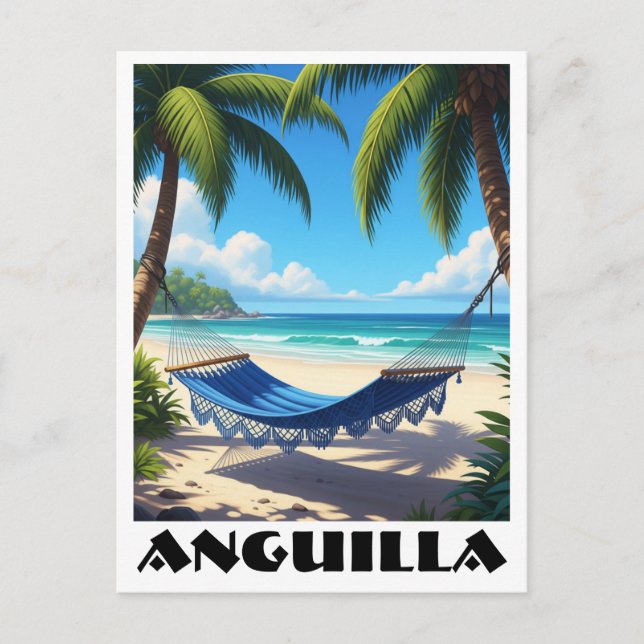 Anguilla Caribbean Beach Hammock Postkarte (Vorderseite)