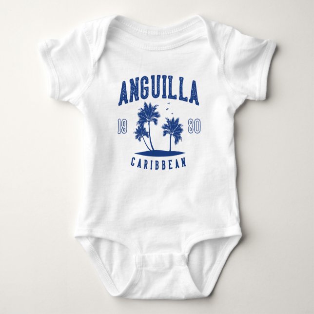 Anguilla Caribbean Palm Tree 1980 Baby Strampler (Vorderseite)