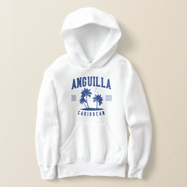 Anguilla Caribbean Palm Tree 1980 Kids Hoodie (Ablage )