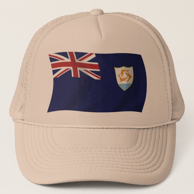 Anguilla Flag Hat Truckerkappe (Vorderseite)