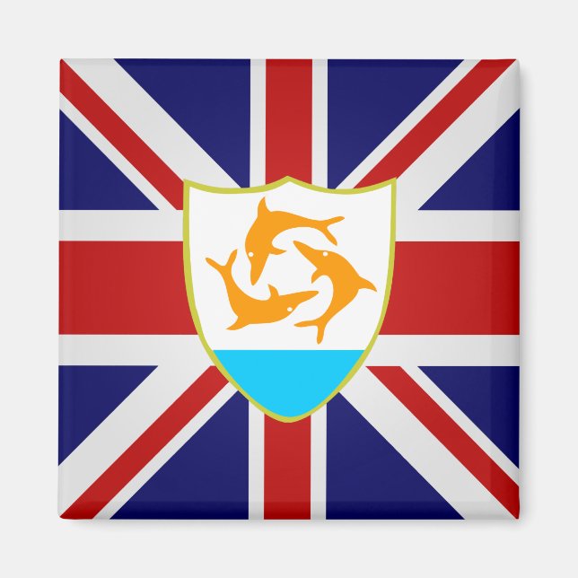 Anguilla Hochwertige Flagge Magnet (Vorne)