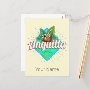 Anguilla Karibik Retro Urlaub Vintage Insel Feiertagspostkarte