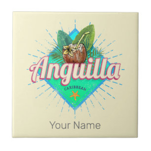 Anguilla Karibik Retro Urlaub Vintage Insel Fliese