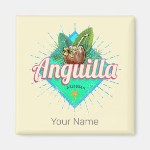 Anguilla Karibik Retro Urlaub Vintage Insel Magnet