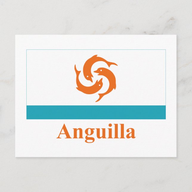 Anguilla Local Flag mit Name Postkarte (Vorderseite)
