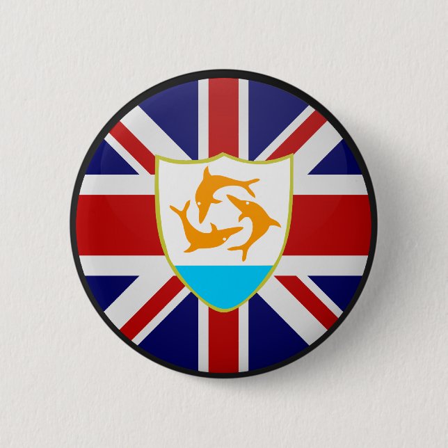 Anguilla-Qualität Flaggen-Kreis Button (Vorderseite)
