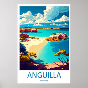 Anguilla Reise Skiposter Park Vintage National Poster