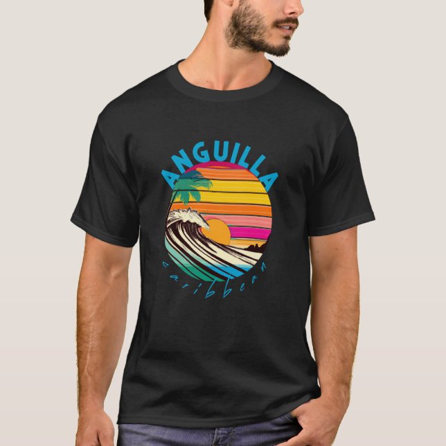 Anguilla Retro 1980s Style Beach T-Shirt (Vorderseite)