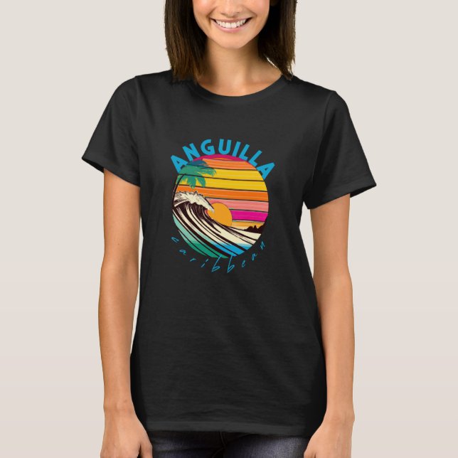 Anguilla Retro 1980s Style Beach T-Shirt (Vorderseite)