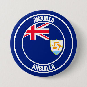 Anguilla Round Emblem Button