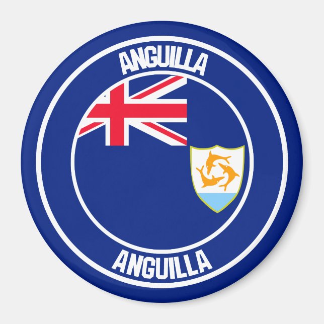 Anguilla Round Emblem Magnet (Vorne)