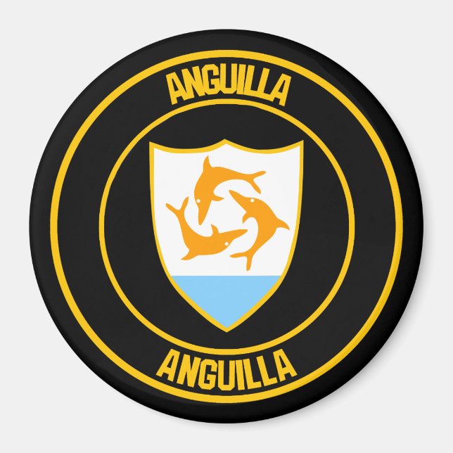 Anguilla Round Emblem Magnet (Vorne)