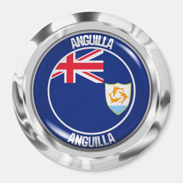 Anguilla Round Emblem Magnet (Vorne)