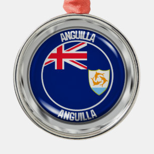 Anguilla Round Emblem Ornament Aus Metall