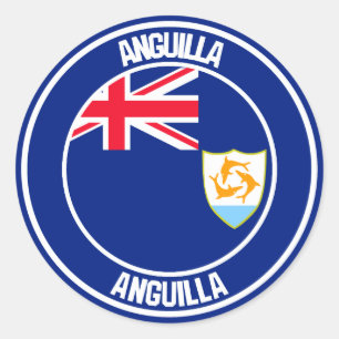 Anguilla Round Emblem Runder Aufkleber