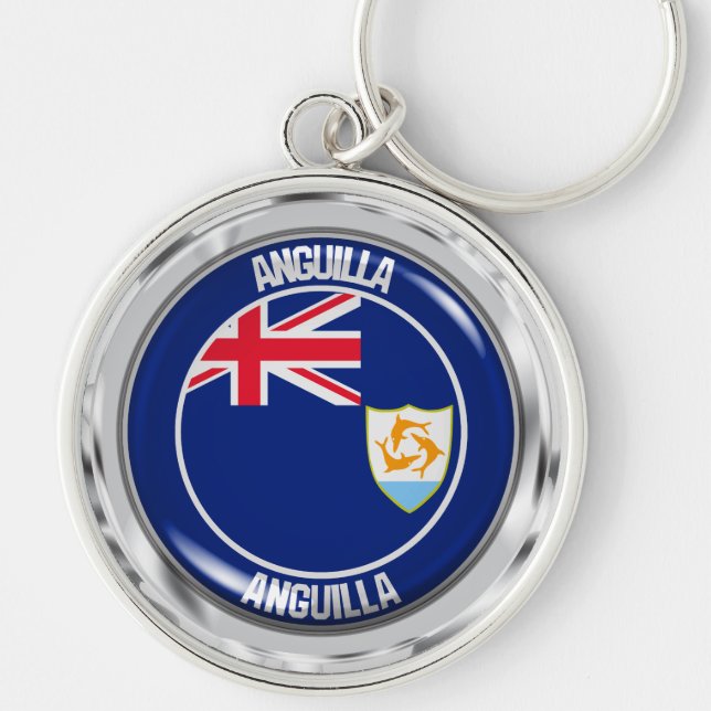 Anguilla Round Emblem Schlüsselanhänger (Vorne)