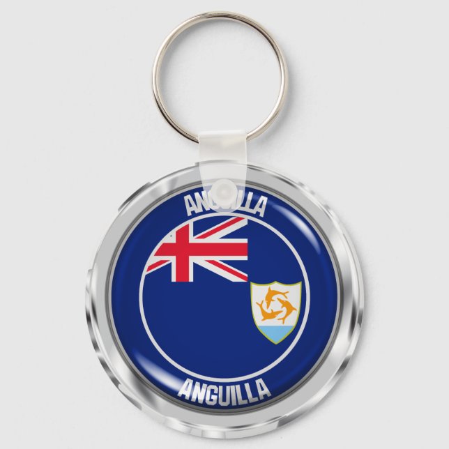Anguilla Round Emblem Schlüsselanhänger (Vorderseite)