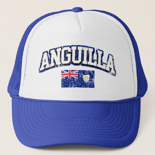 Anguilla Vintag Flag Truckerkappe (Vorderseite)