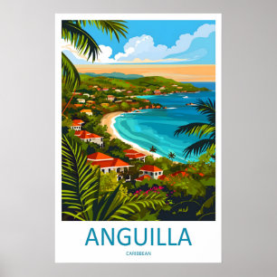 Anguilla Vintage Reiseplakat Ski Nationalpark Poster