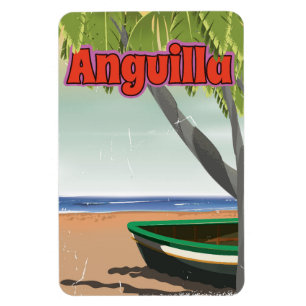 Anguilla Vintage-Reiseposter. Magnet