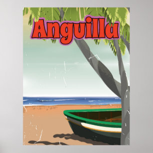 Anguilla Vintage-Reiseposter. Poster