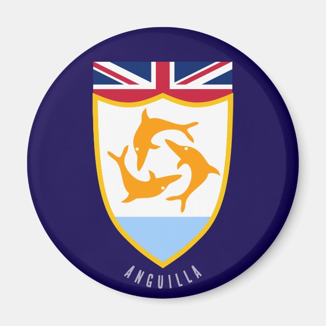 Anguilla-Wappen Magnet (Vorne)