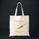 Anguilla Wedding Welcome Bag, Gold Tragetasche<br><div class="desc">Hochzeitswochenende Begrüßungsgeschenktasche für Gäste aus der Stadt,  um Ihre Hochzeit mit dem Bild von Anguilla. Fülle die Tasche mit deinen Lieblingsgoodies.</div>