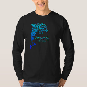 Anguilla West Indies Vintag Retro Tribal Delphin T-Shirt