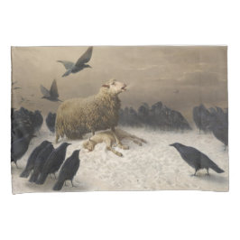 Anguisch: Schafe mit einem toten Lamm Kissenbezug