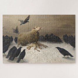 Anguisch: Schafe mit einem toten Lamm Puzzle