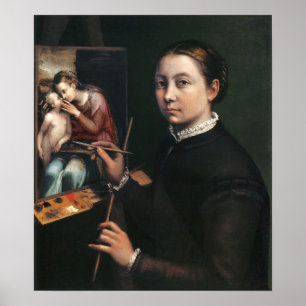 Anguissola - Selbstporträt bei der Staffelei Poster