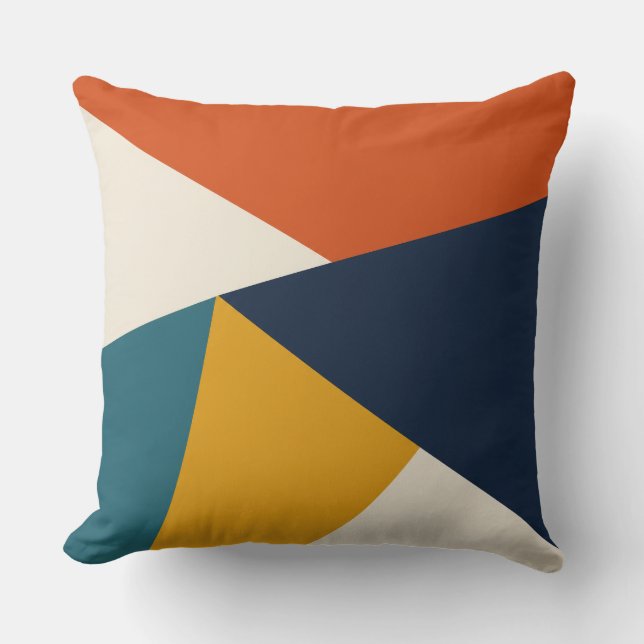 Angular Balance Navy Gold Teal Kissen (Vorderseite)
