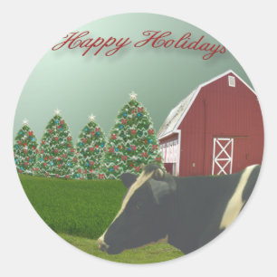 Angus Kuh Happy Holiday Sticker