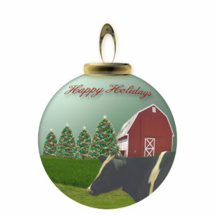Angus-Kuh-Weihnachtsbauernhof-Verzierung Fotoskulptur Ornament